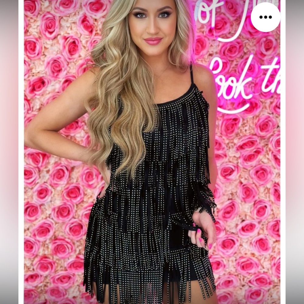 Diamond 💎 Studded Tassel Fringe Western Dress